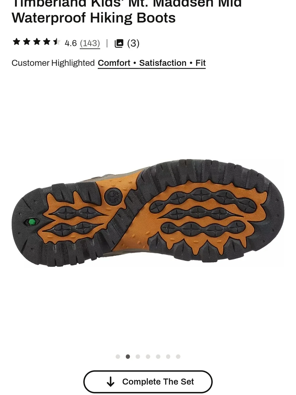 Timberland Boy's Brown Leather Waterproof Lace-Up Hiking/Work Boots